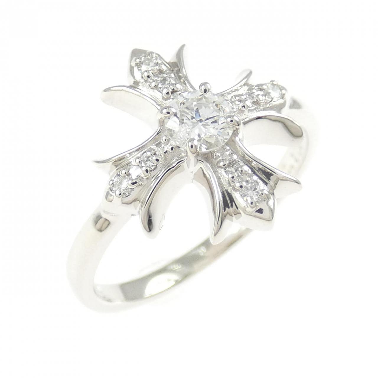 PT950 クロス ダイヤモンド リング 0.20CT
