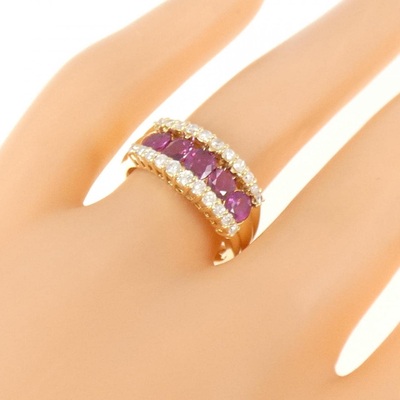 K18YG ルビー リング 1.30CT
