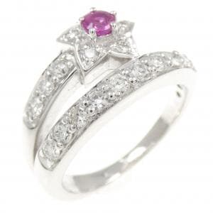 K18WG ルビー リング 0.14CT