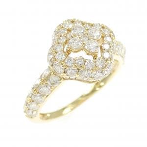 K18YG フラワー ダイヤモンド リング 2.00CT