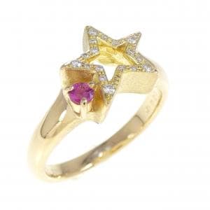 K18YG スター ルビー リング 0.08CT