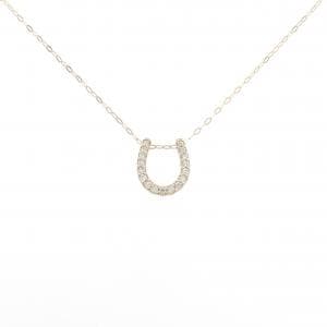 K18PG ホースシュー ダイヤモンド ネックレス 0.10CT