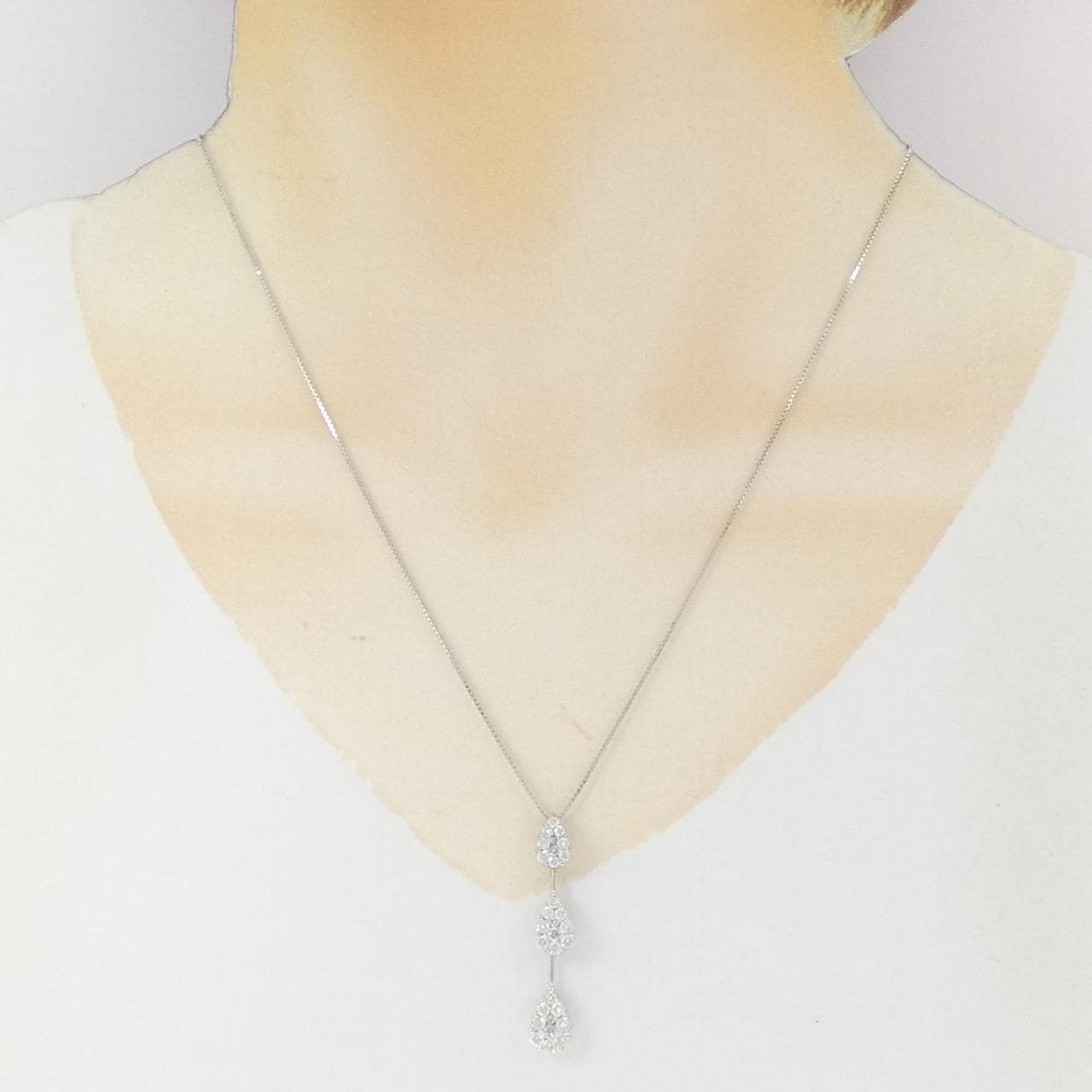 K18WG ダイヤモンド ネックレス 1.00CT