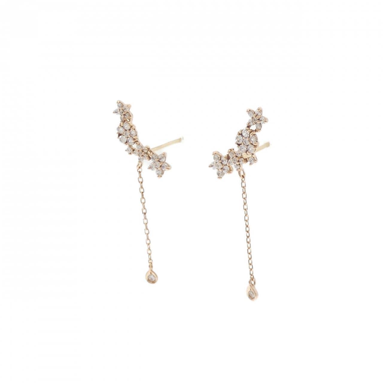 14KPG/14K フラワー キュービック ピアス