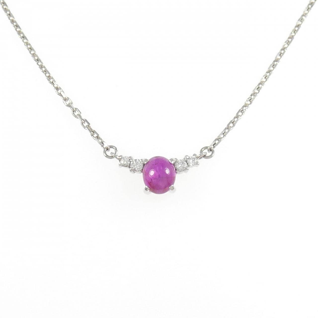PT900/PT850 スタールビー ネックレス 0.88CT