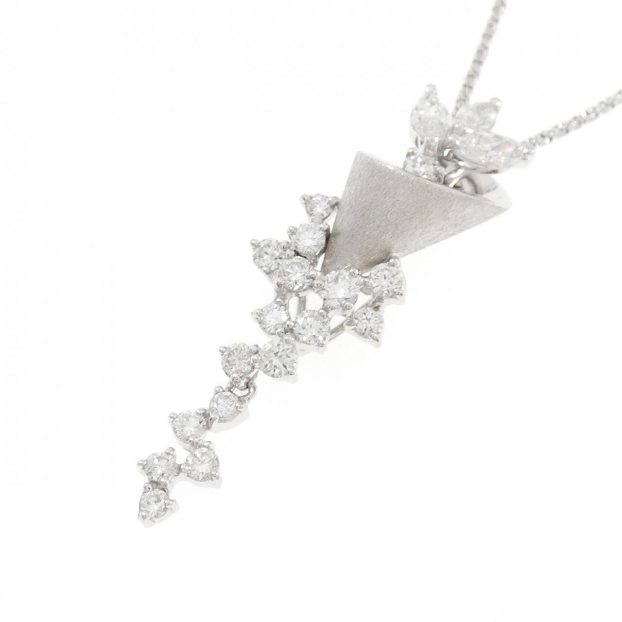 K18WG ダイヤモンド ネックレス 0.72CT