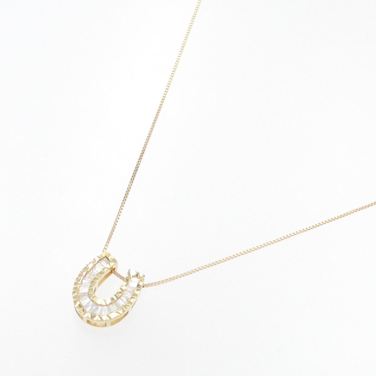 K18YG ホースシュー ダイヤモンド ネックレス 0.20CT