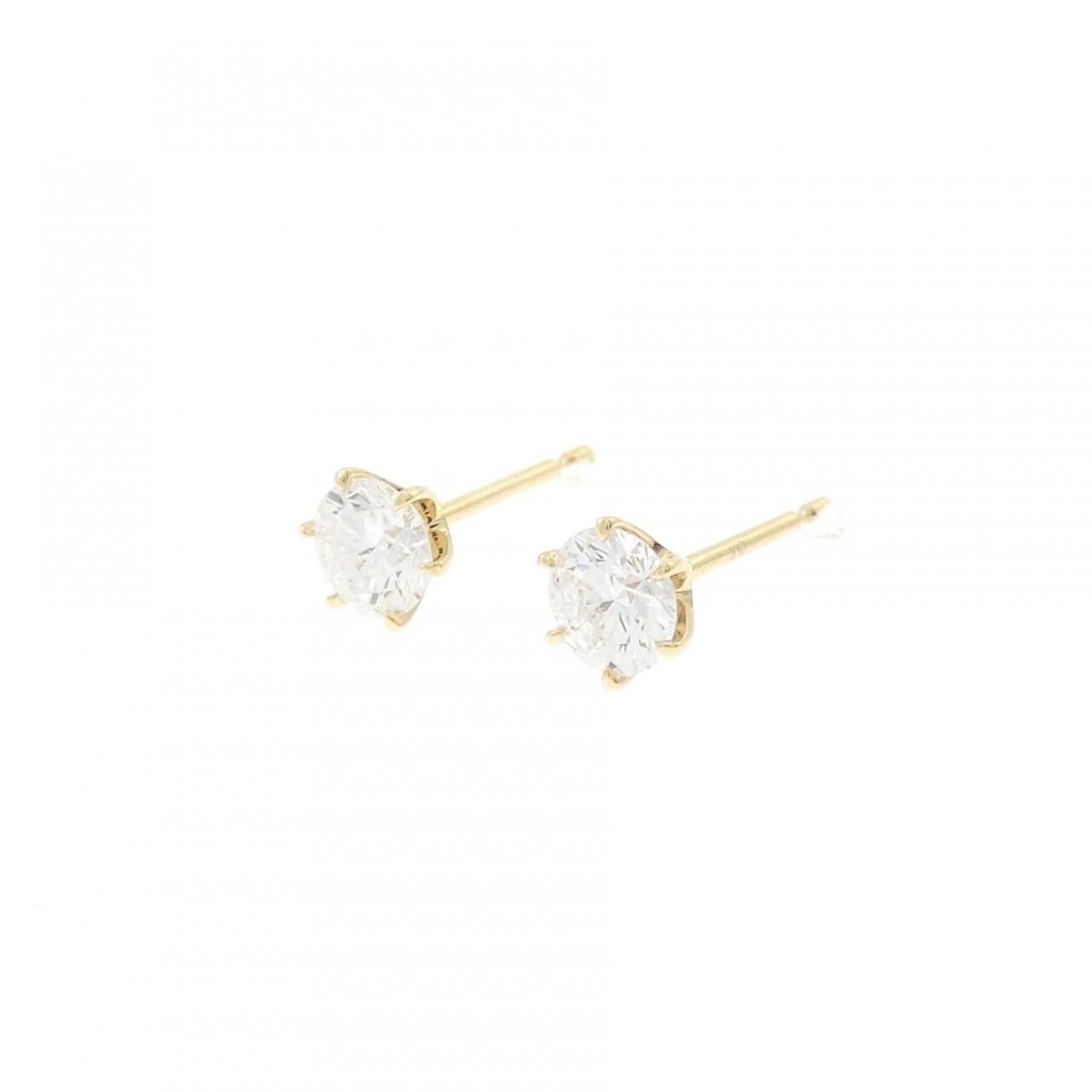 【リメイク】K18YG/ST ダイヤモンド ピアス 0.343CT 0.356CT F VS1-2 VG-G