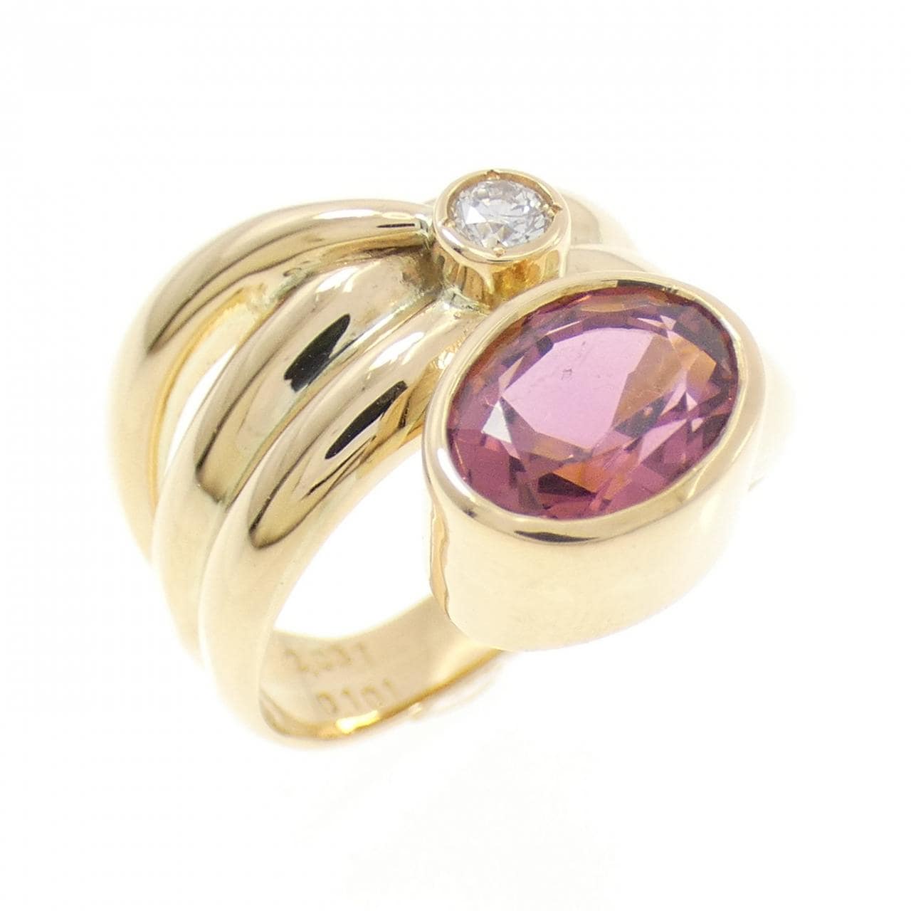 K18YG トルマリン リング 2.037CT