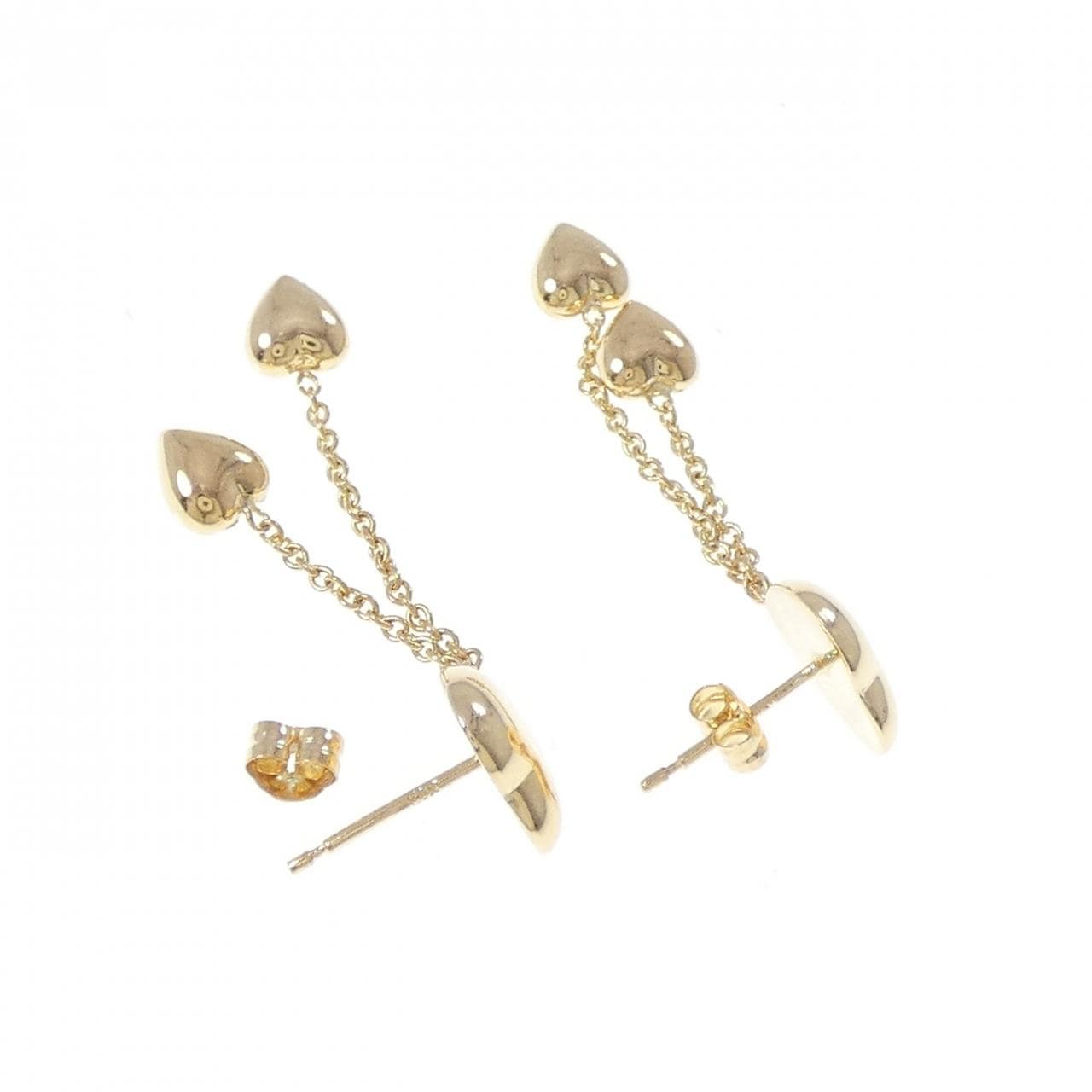 K18YG ハート ピアス