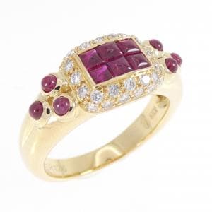K18YG ルビー リング 1.28CT