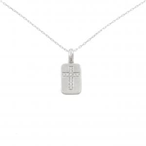 K18WG クロス ダイヤモンド ネックレス 0.10CT