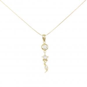 K18YG スター×ムーン ダイヤモンド ネックレス 0.25CT