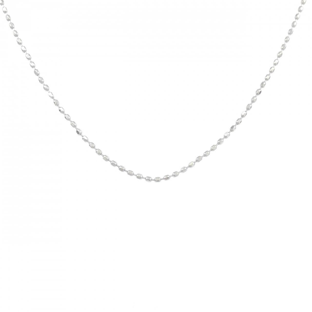 K18WG ボール チェーンネックレス