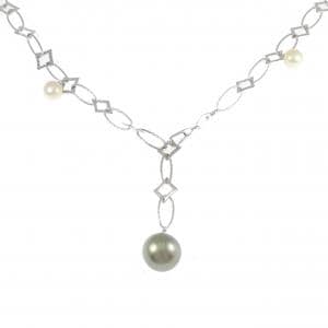 K18WG 黒蝶パール ネックレス