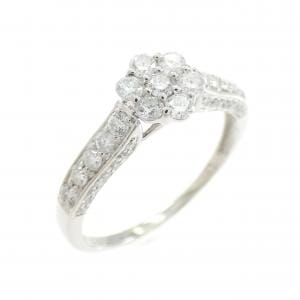 PT900 フラワー ダイヤモンド リング 0.50CT
