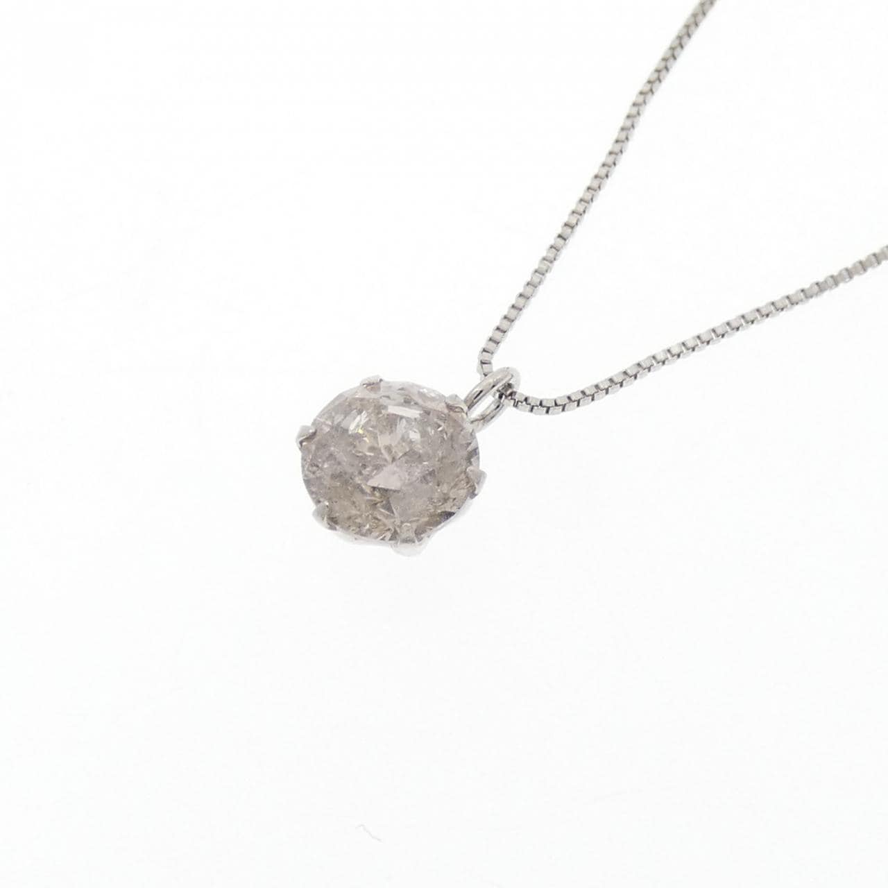PT900/PT850 ソリティア ダイヤモンド ネックレス 0.58CT