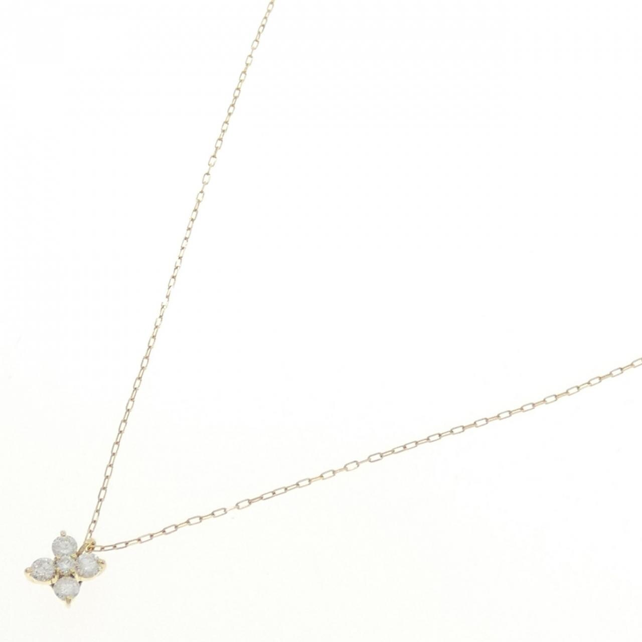 K18YG フラワー ダイヤモンド ネックレス 0.20CT