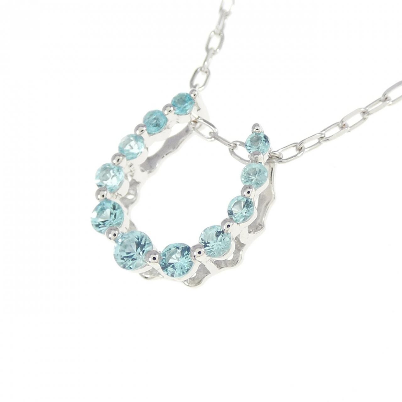 K18WG ホースシュー トルマリン ネックレス 0.15CT