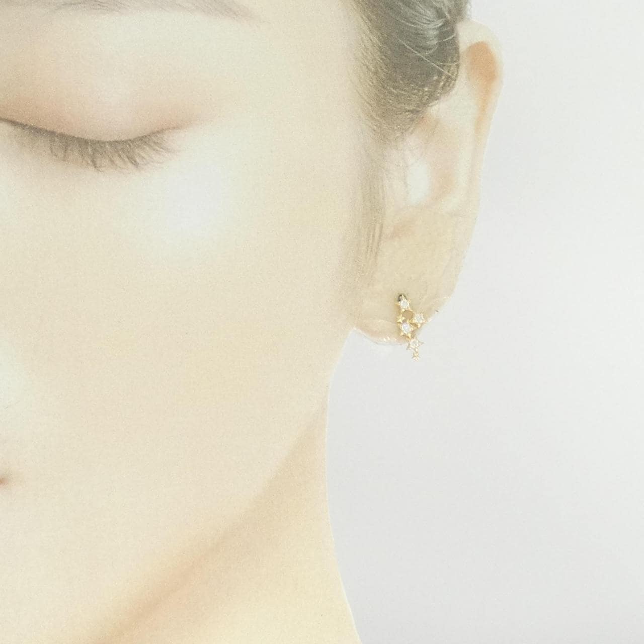 [Remake] K18YG Star Diamond Earrings 0.20CT