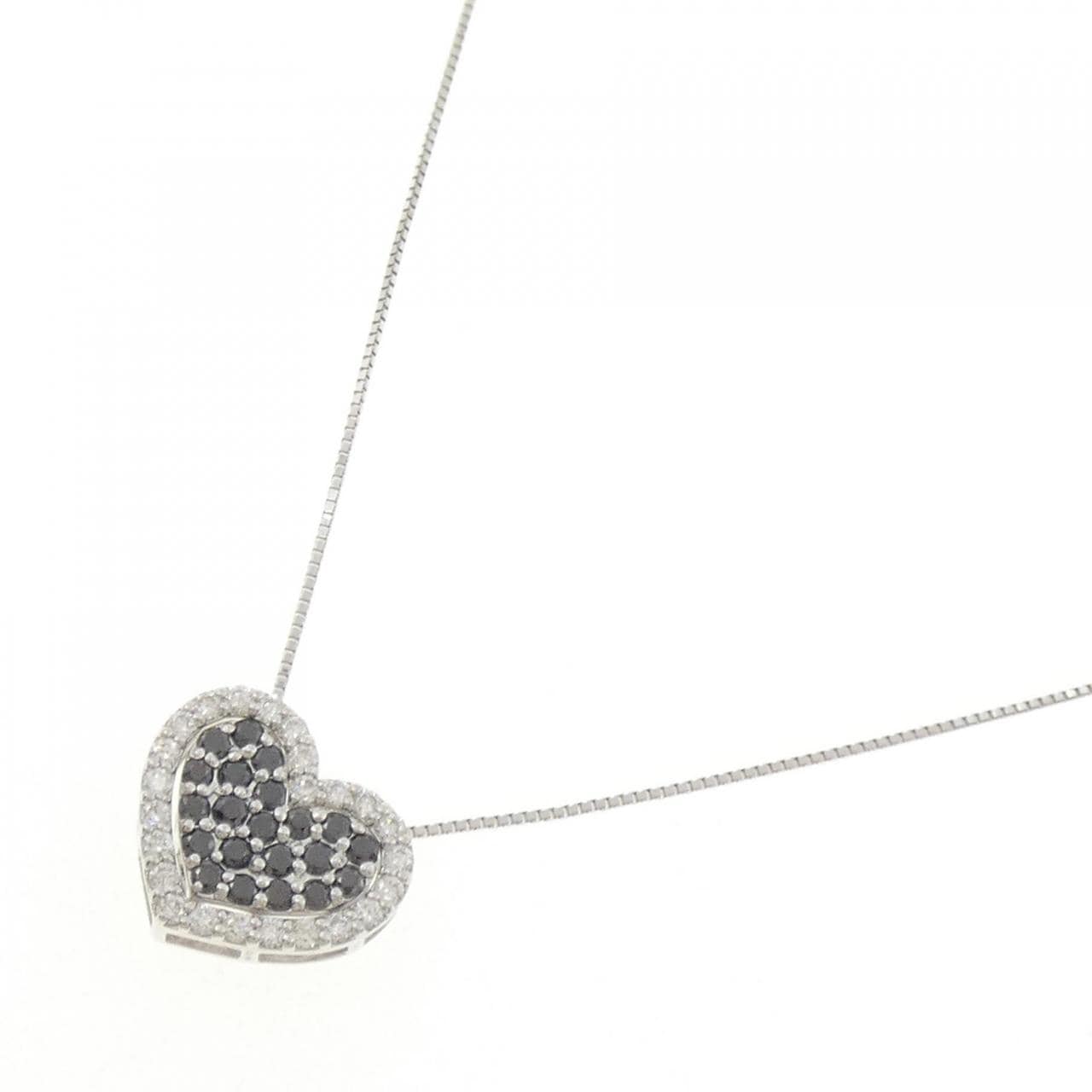 K18WG 2WAY ハート ダイヤモンド ネックレス 0.53CT