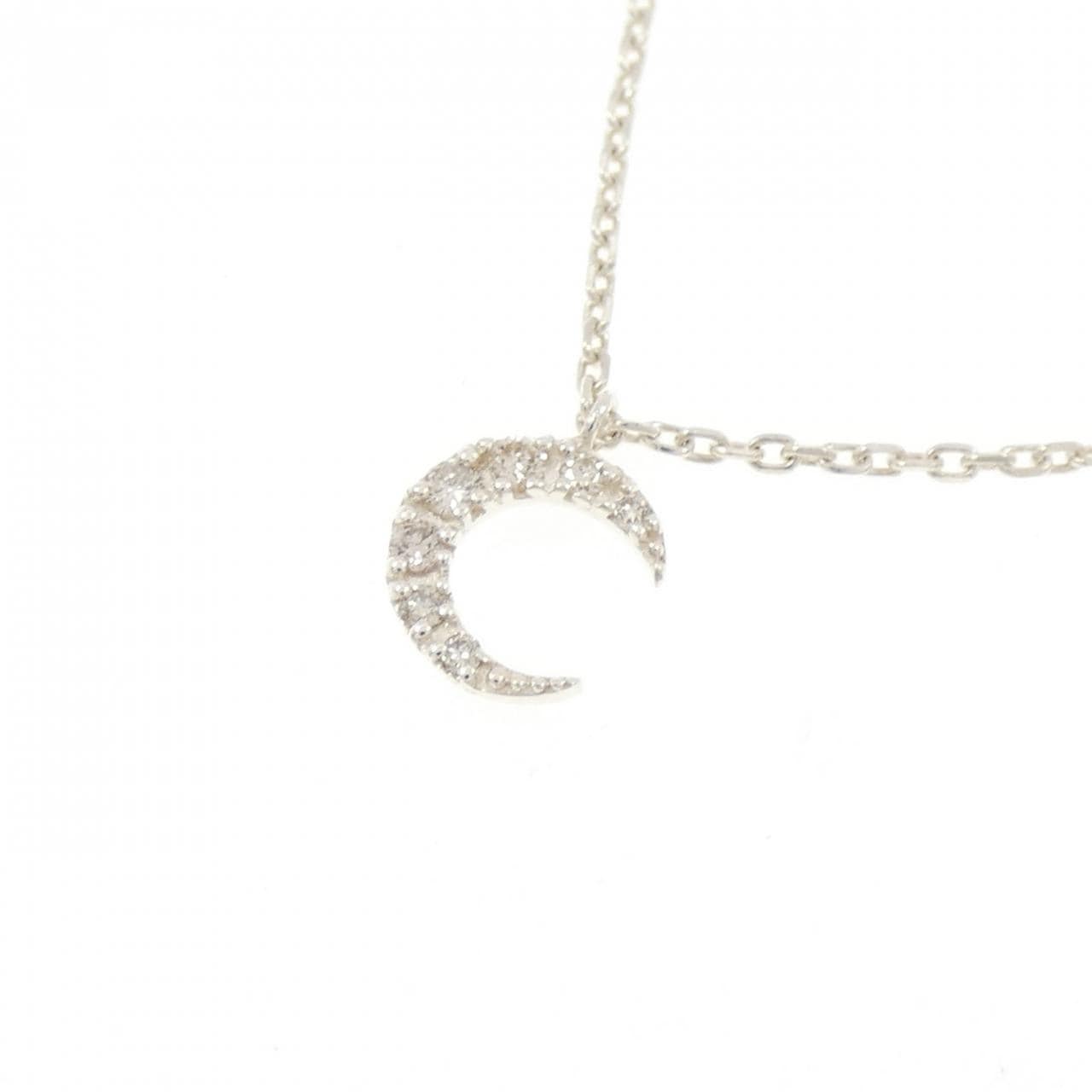 アガット ムーン ダイヤモンド ネックレス 0.05CT