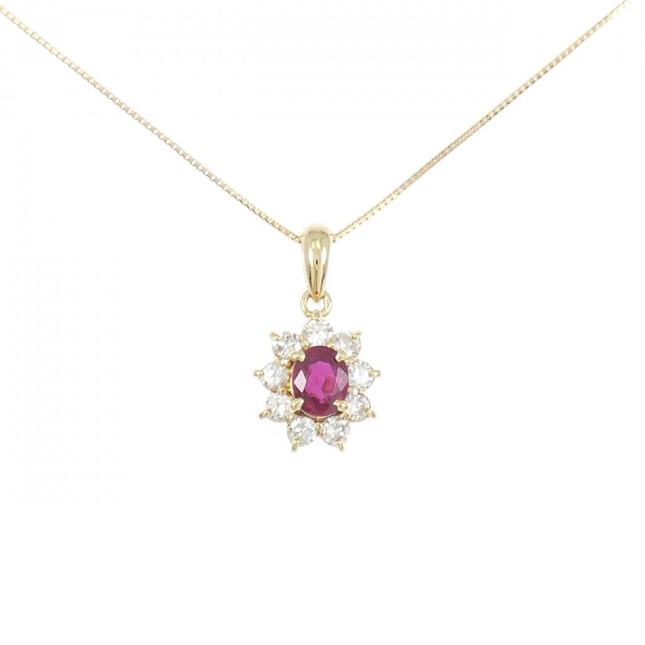 K18YG ルビー ネックレス 0.54CT