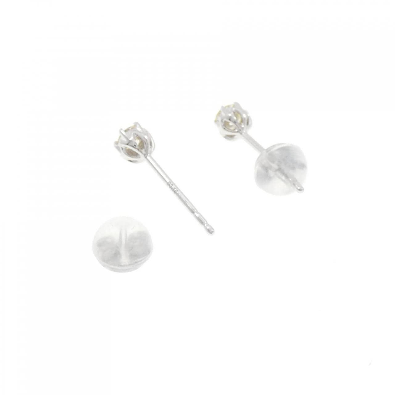 K18WG ソリティア ダイヤモンド ピアス 0.20CT