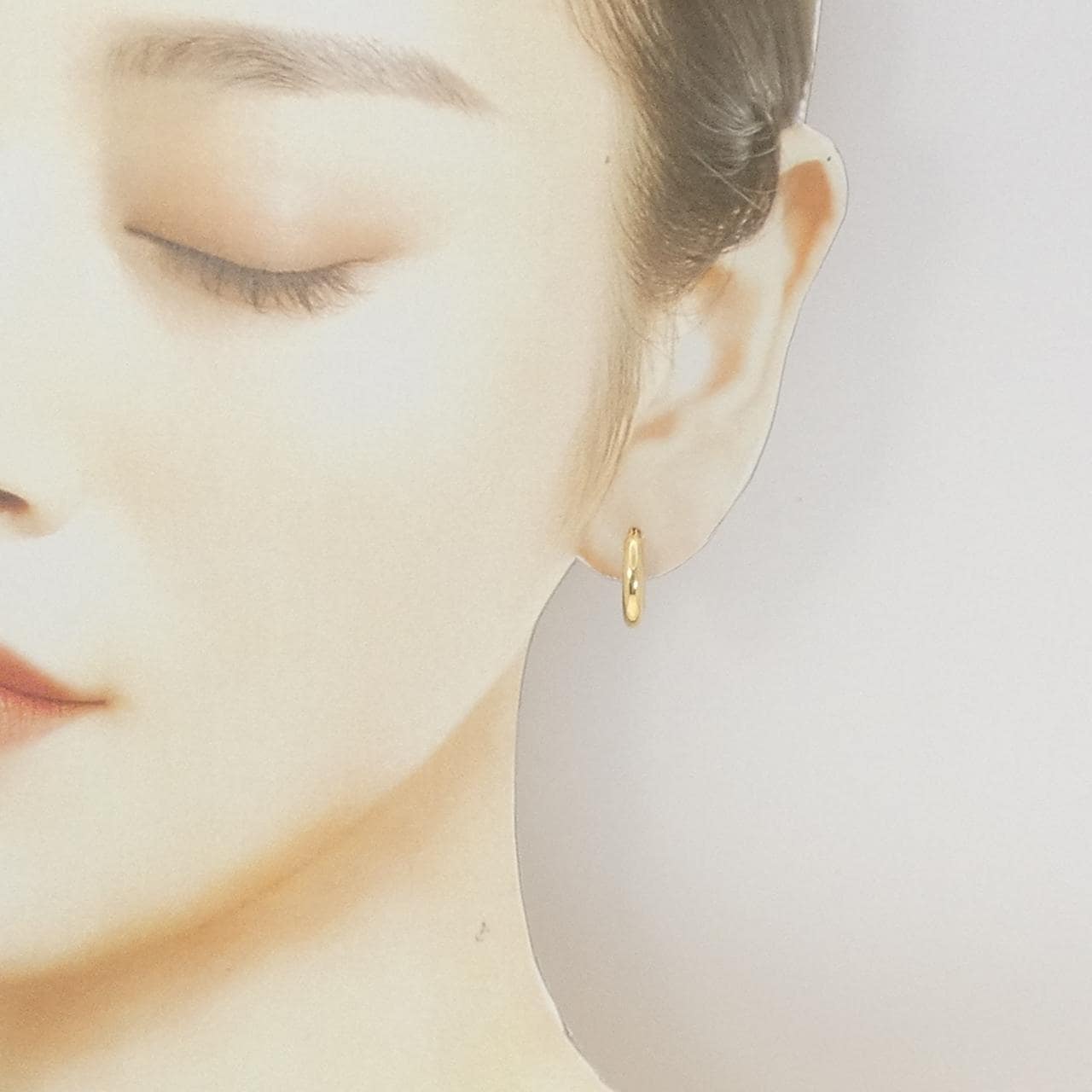 K18YG フープ ピアス