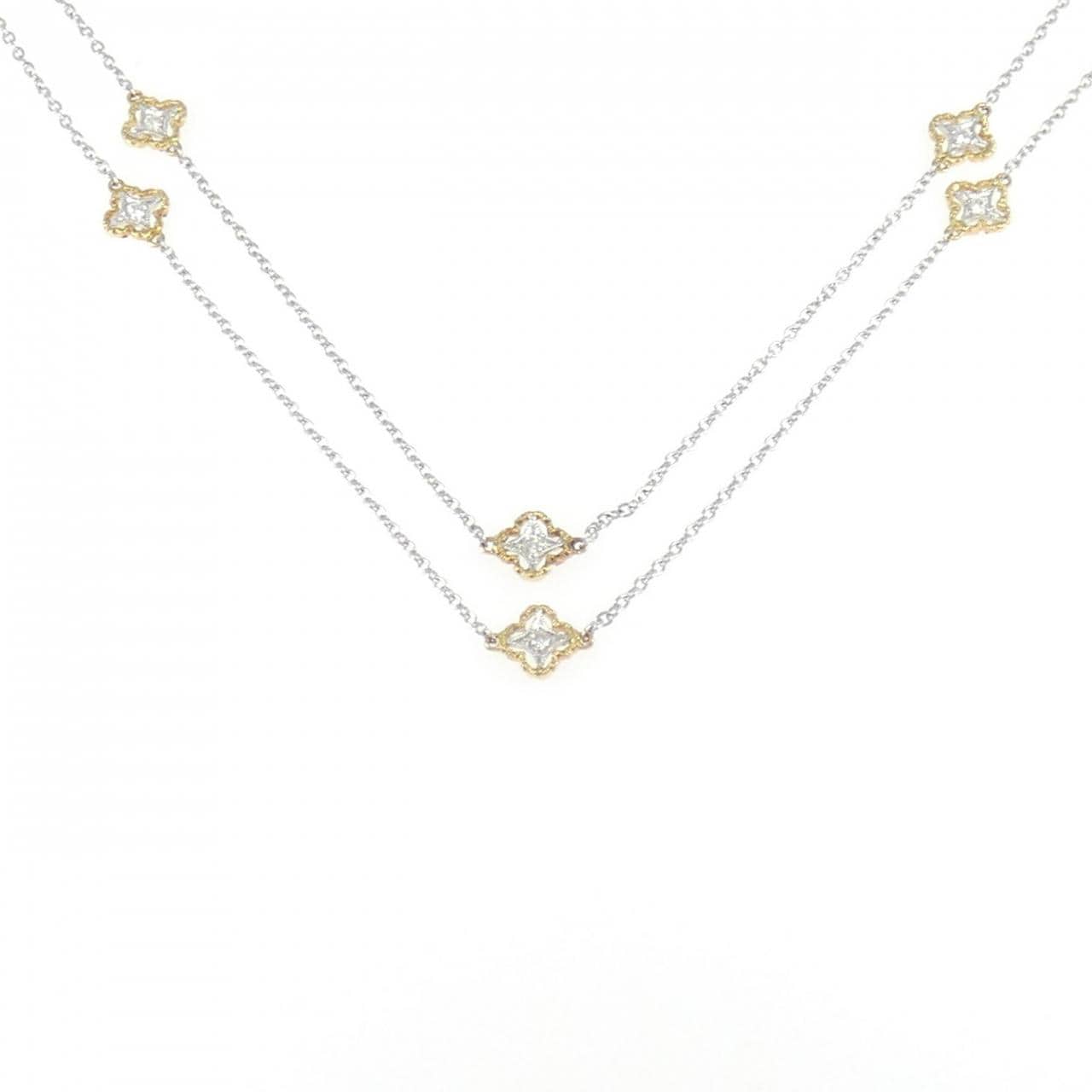 K18WG/K18YG ダイヤモンド ネックレス 0.22CT