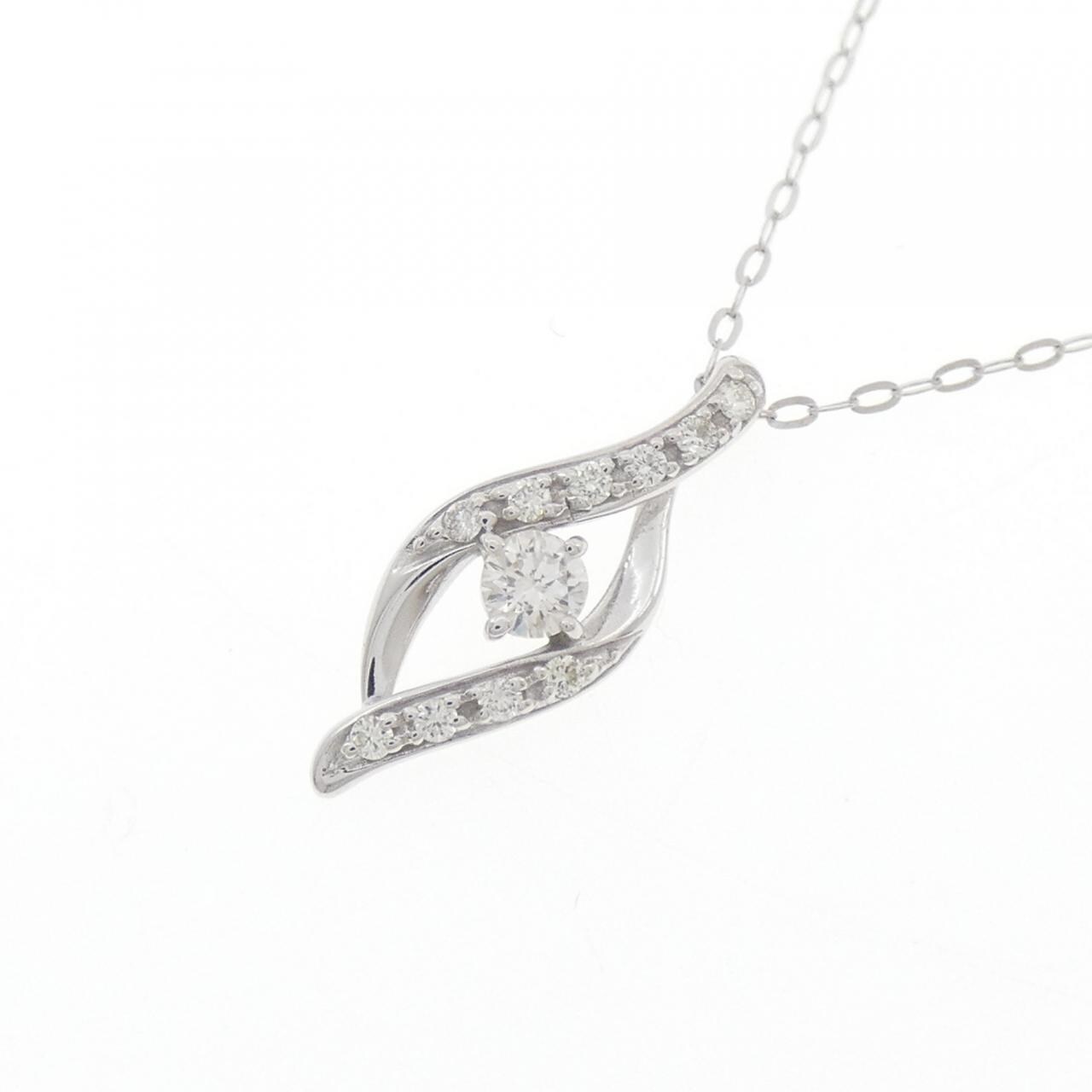 K18WG ダイヤモンド ネックレス 0.20CT