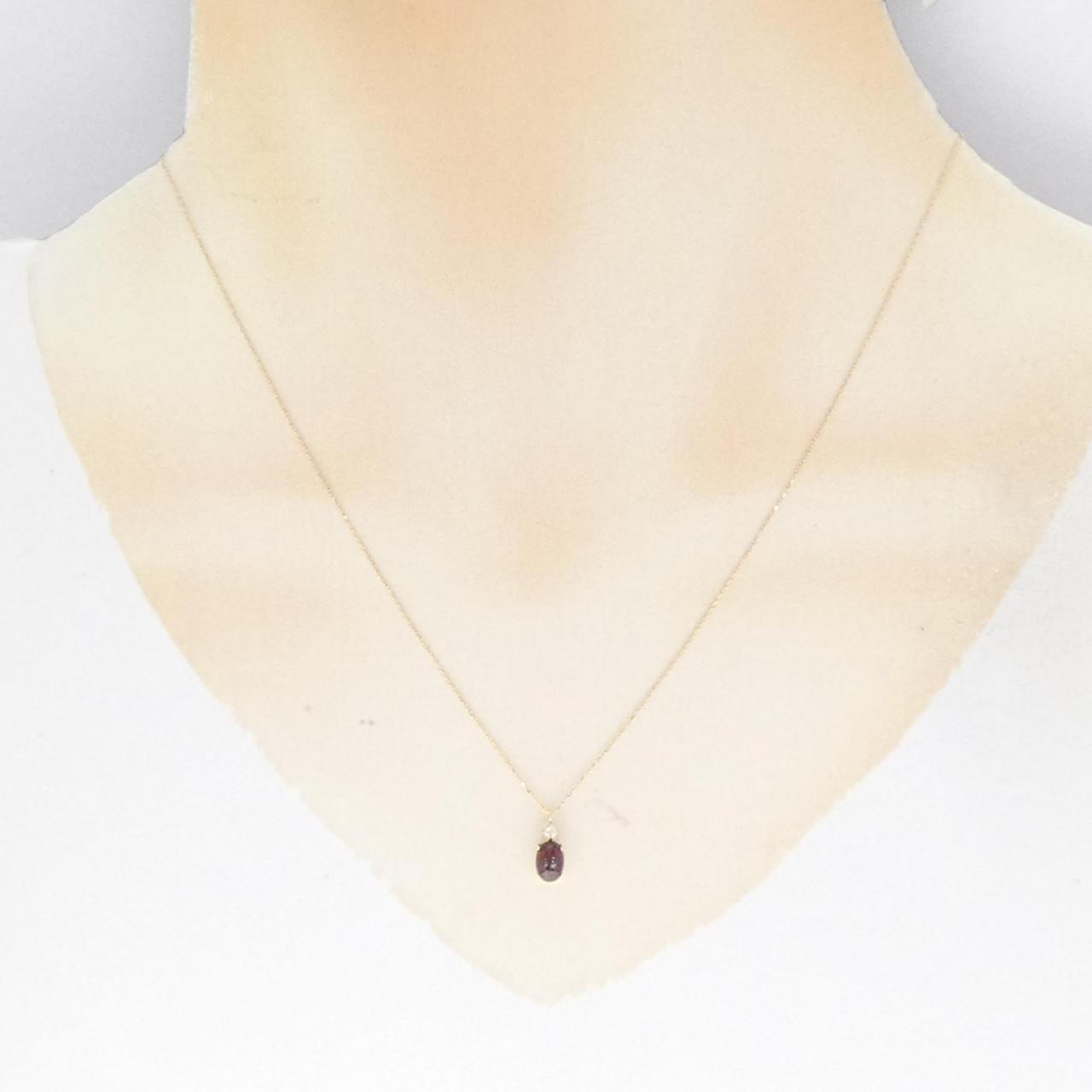 [BRAND NEW] K18YG Garnet Necklace