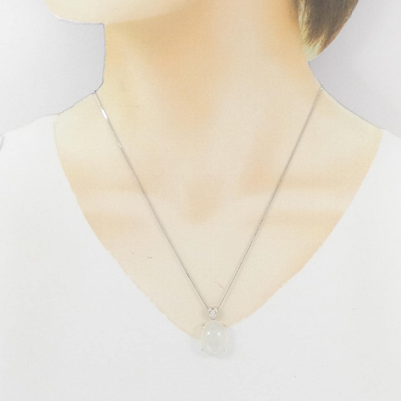 K18WG ムーンストーン ネックレス 10.76CT