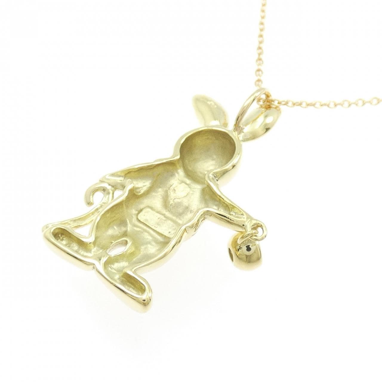 K18YG ラビット ダイヤモンド ネックレス 0.09CT