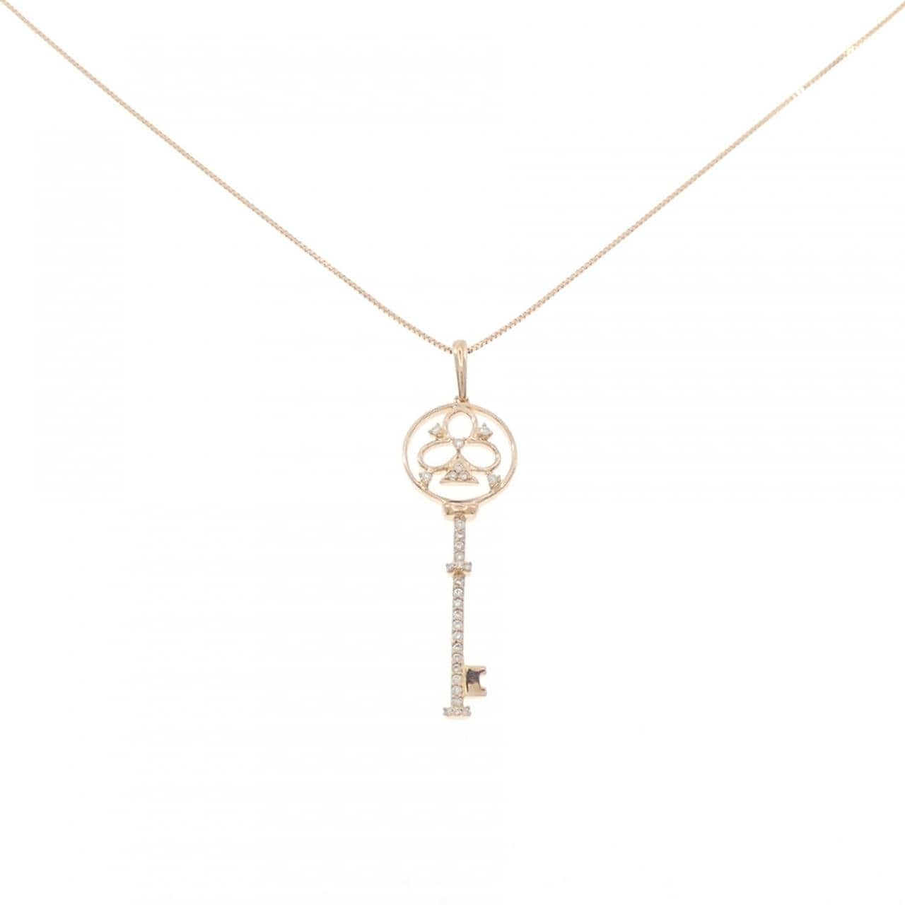 K18PG キー ダイヤモンド ネックレス 0.15CT