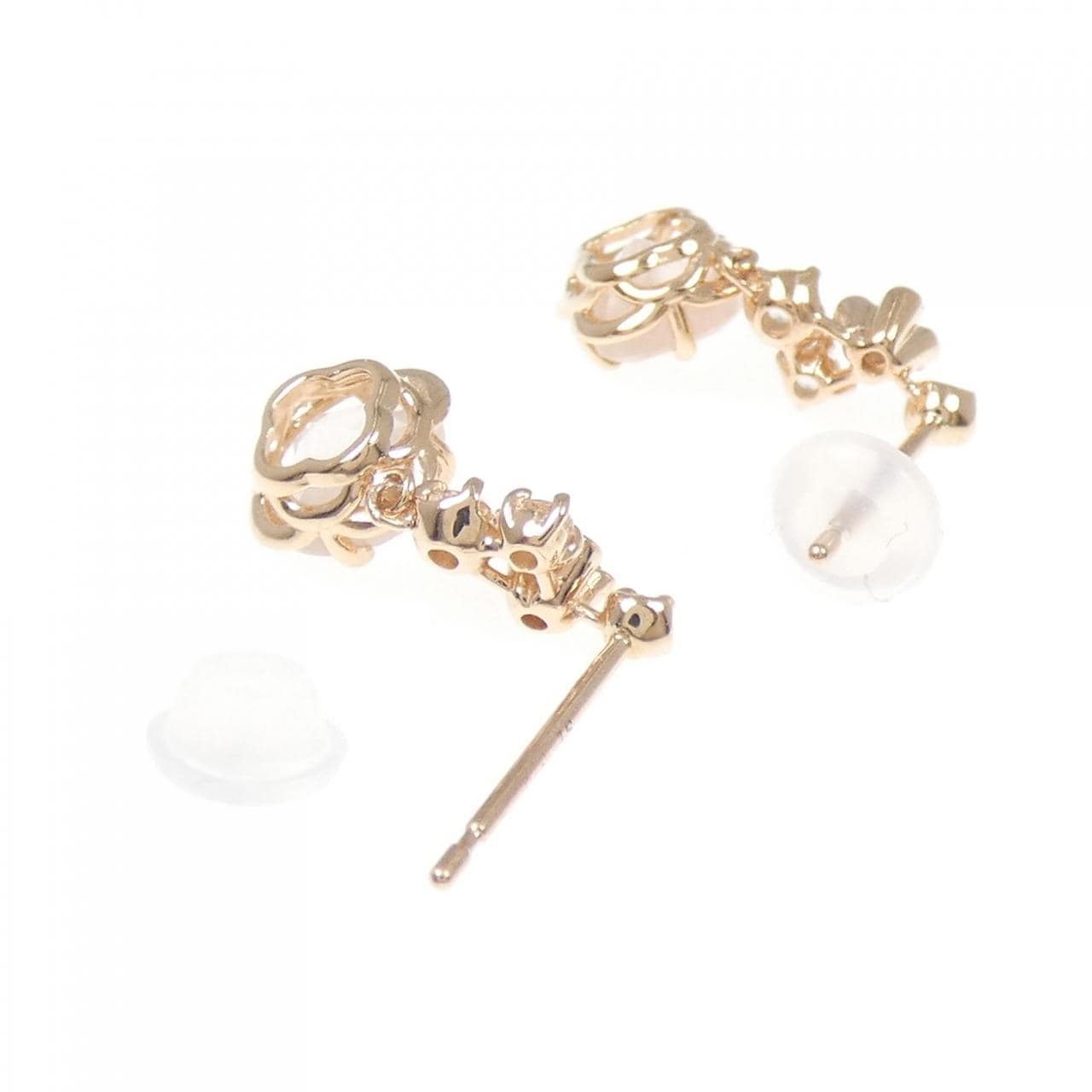 サマンサティアラ ローズクオーツ ピアス