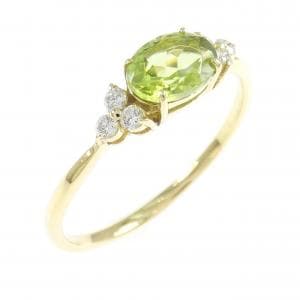 K18YG ペリドット リング