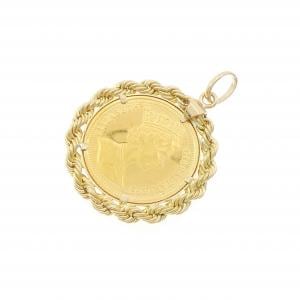 K18YG(枠) コイン ペンダント