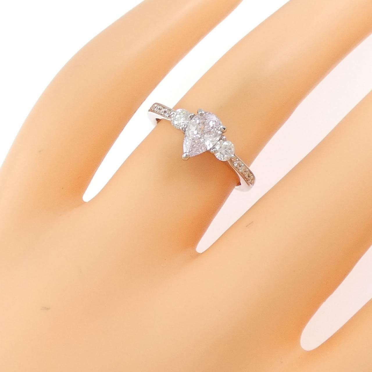PT900 ダイヤモンド リング 0.516CT FLPP SI1 ペアシェイプ
