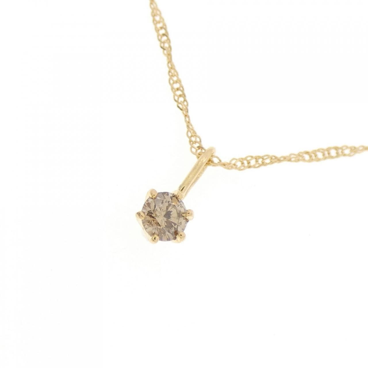 K18YG ソリティア ダイヤモンド ネックレス 0.1CT