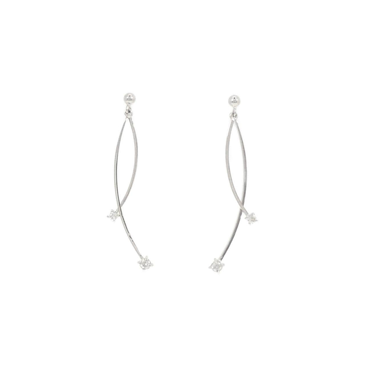 K18WG ダイヤモンド ピアス 0.10CT
