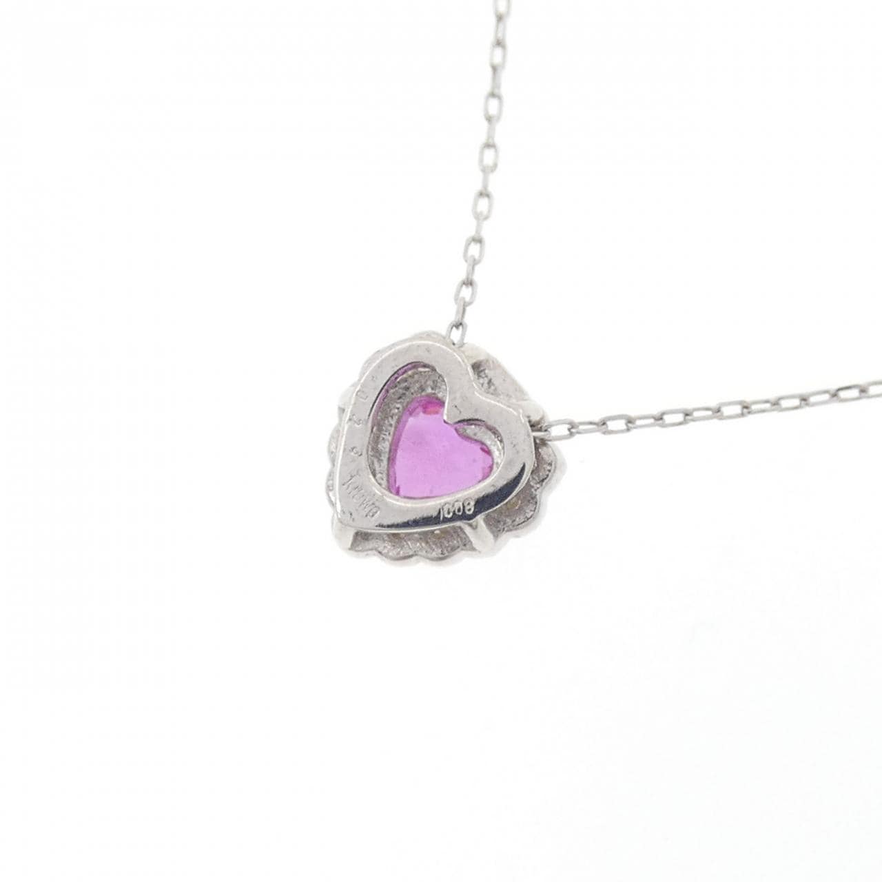 K18WG ハート ルビー ネックレス 0.23CT