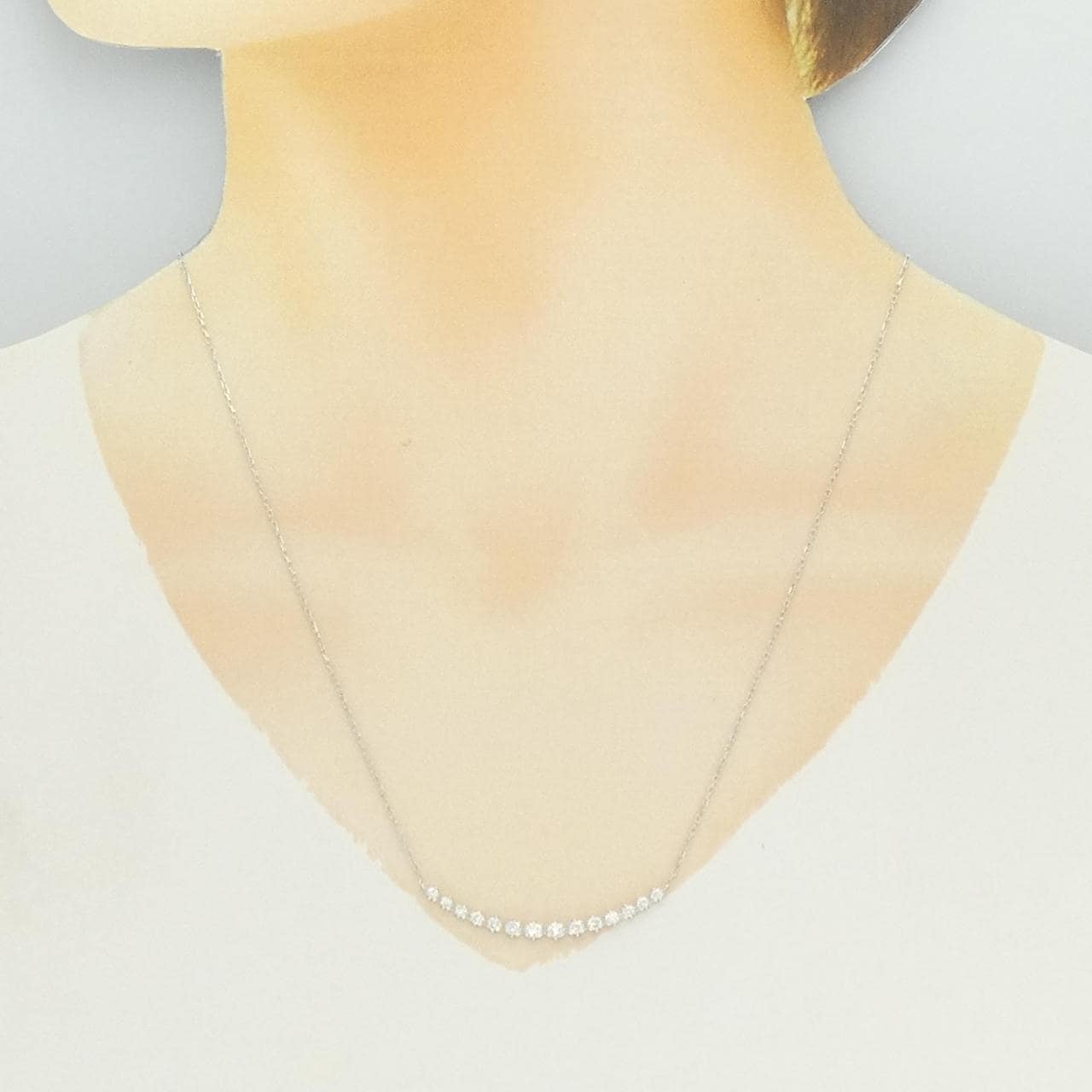 K18WG ダイヤモンド ネックレス 0.50CT
