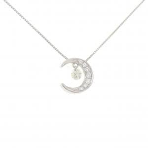 PT900/PT850 ムーン ダイヤモンド ネックレス 0.219CT