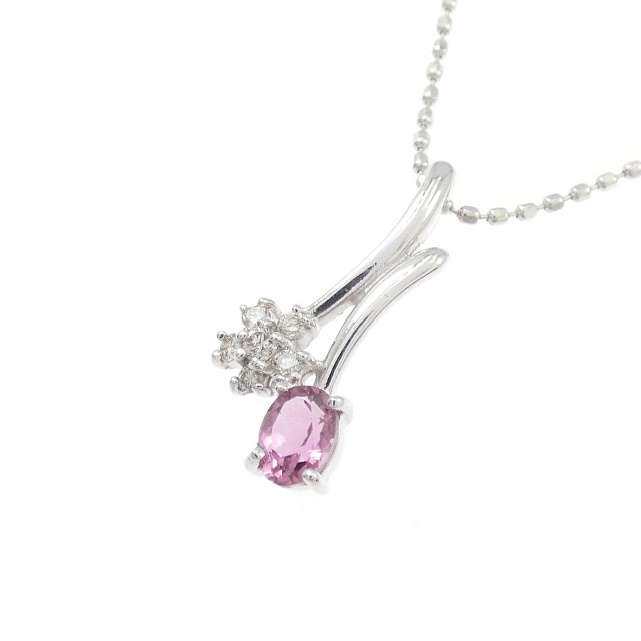 K18WG トルマリン ネックレス