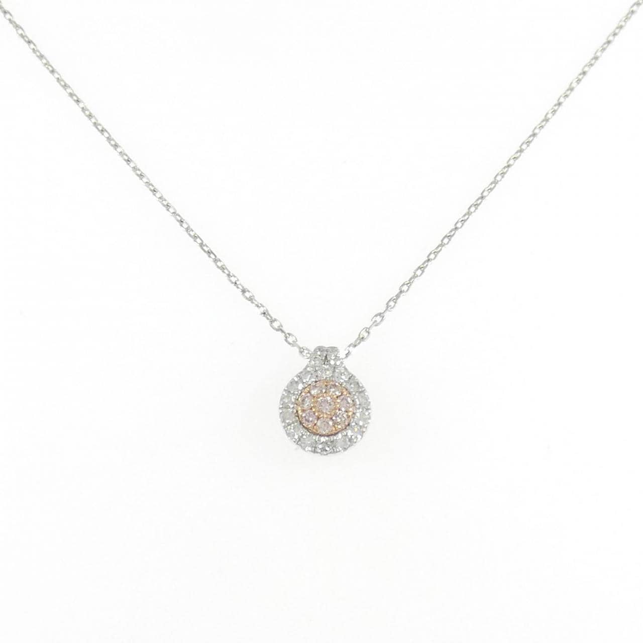 PT950/K18PG ピンクダイヤモンド ネックレス 0.07CT