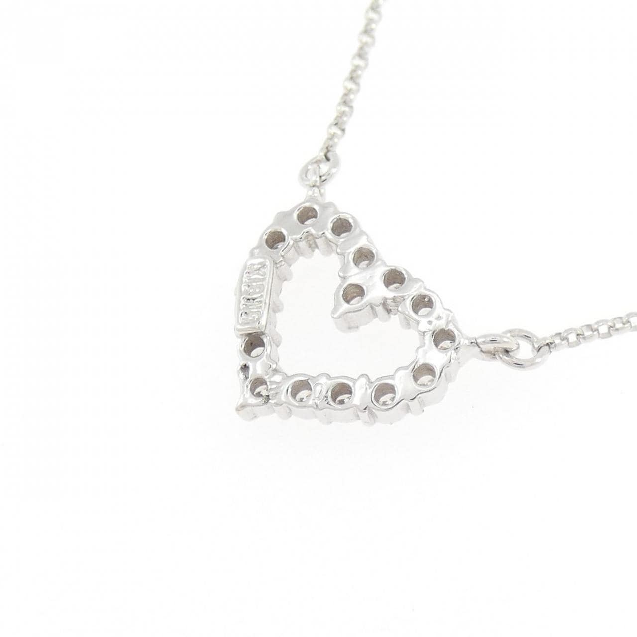 K18WG ハート ダイヤモンド ネックレス 0.2CT