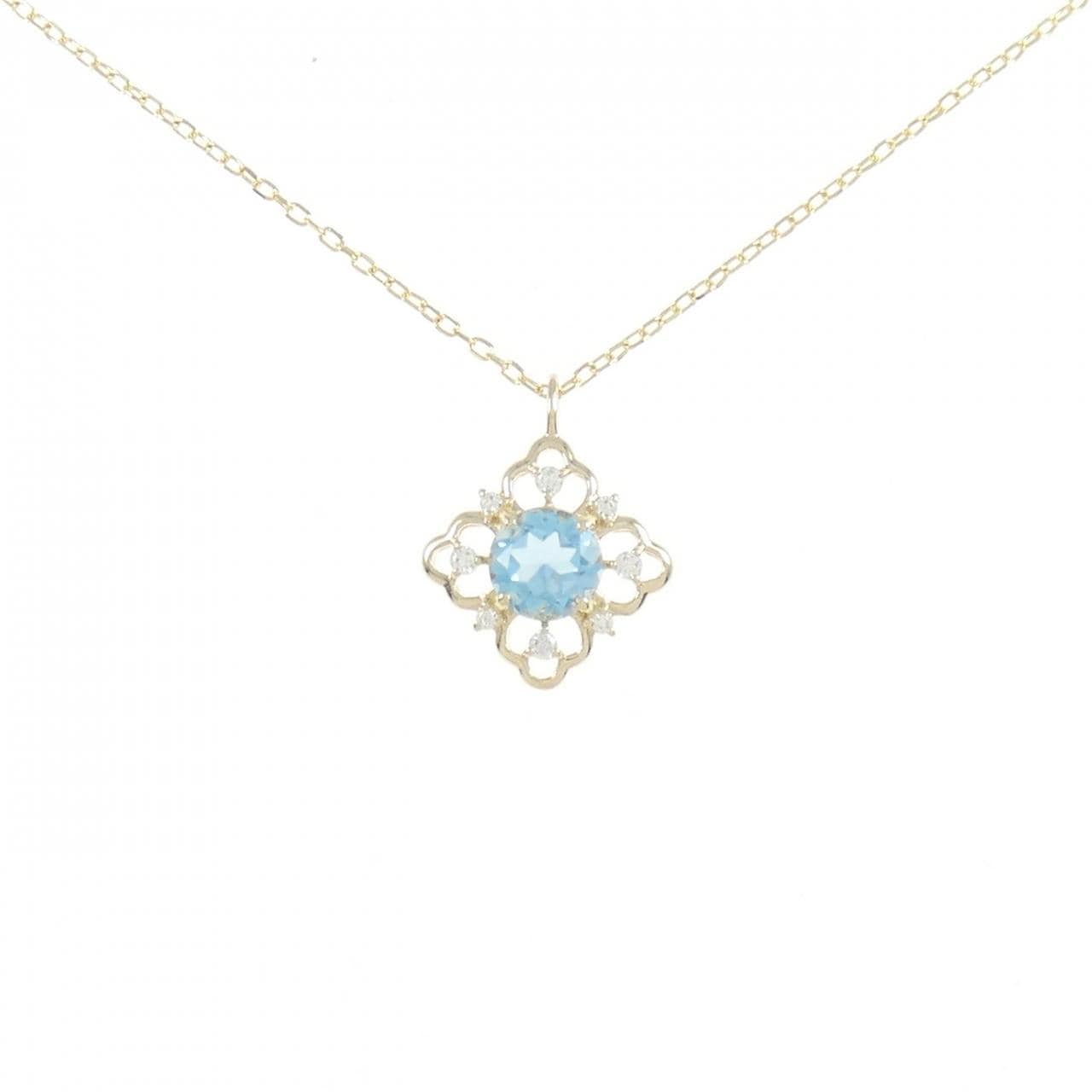 K10YG blue Topaz necklace