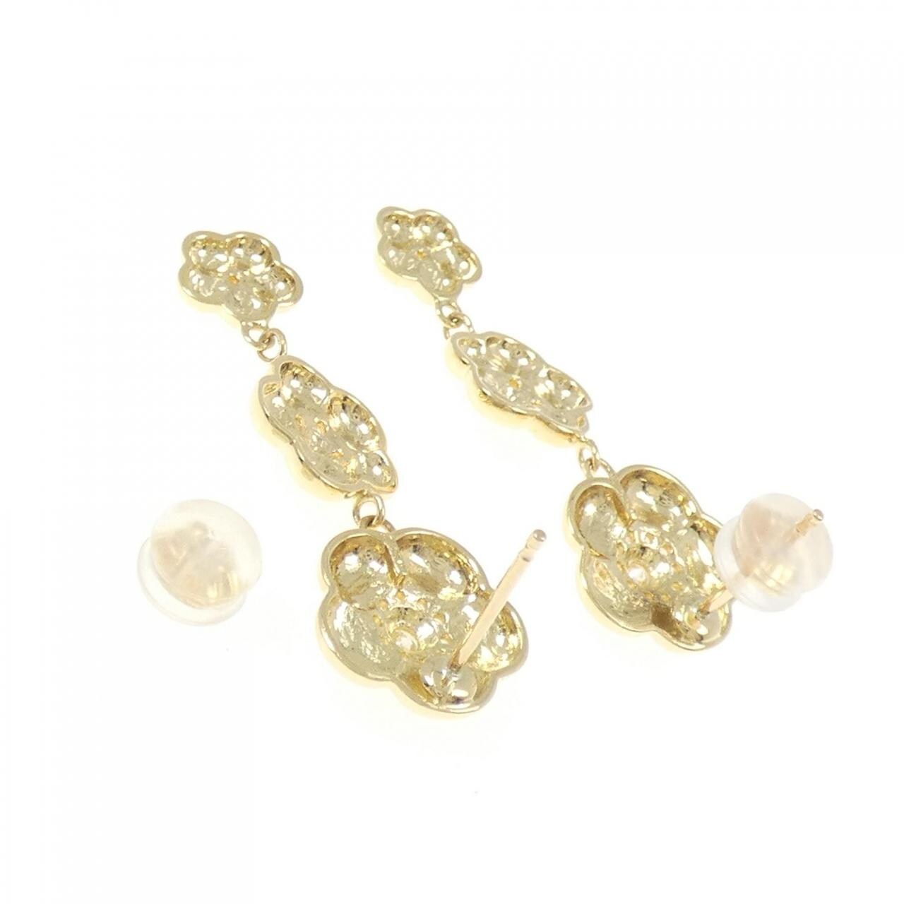 K18YG フラワー ダイヤモンド ピアス 0.50CT