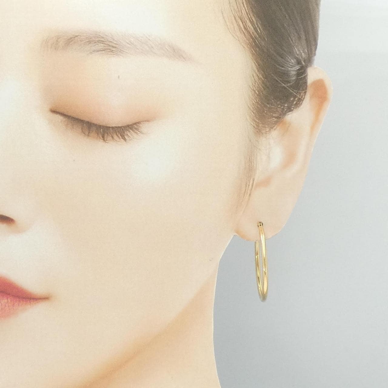 K18YG フープ ピアス